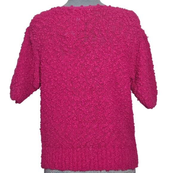 Pink Chunky Knit Short Sleeve Sweater Size Medium - Picture 2 of 4